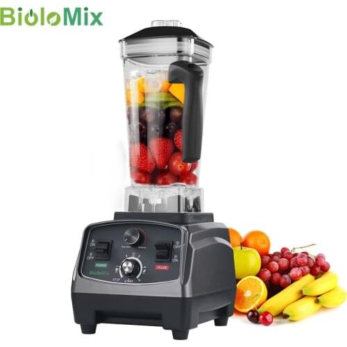BioloMix 3HP 2200W Heavy Duty Commercial Grade Timer Blender Mixer Juicer Fruit Food Processor Ice Smoothies BPA Free 2L Jar