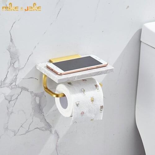 Light luxury gold marble toilet paper holder aluminum toilet paper holder toilet paper holder mobile phone holder toilet paper
