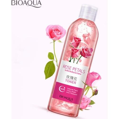BIOAOUA Rose Petals Essence Water Face Toners Shrink Pores Anti-Aging Whitening Moisturizing Oil Control Skin Care Toner 250ml