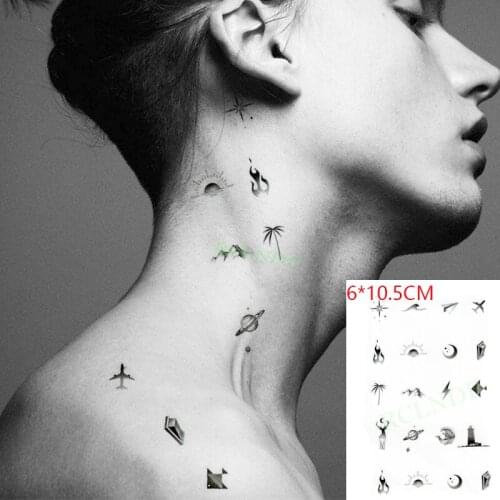 Waterproof Temporary Tattoo Sticker Cute cartoon star mountain fire sunrise ins Body Art Flash Tattoo Fake Tattoo for Women Men