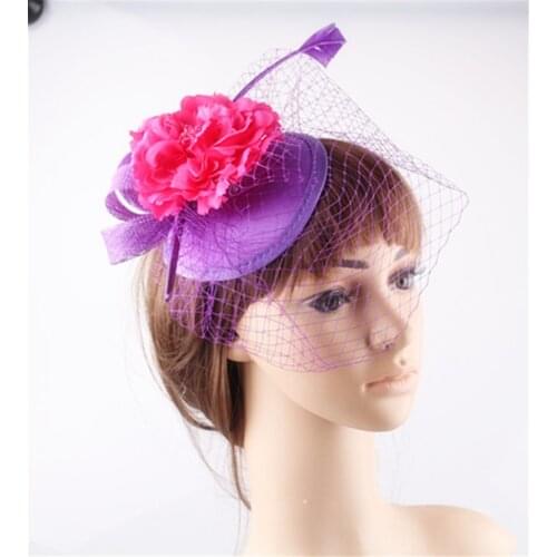 Fashion New Bridal Fascinator Veils Hat Headwear Mesh Wedding With Mesh Hair Accessories Elegant Race Party Race Headdress