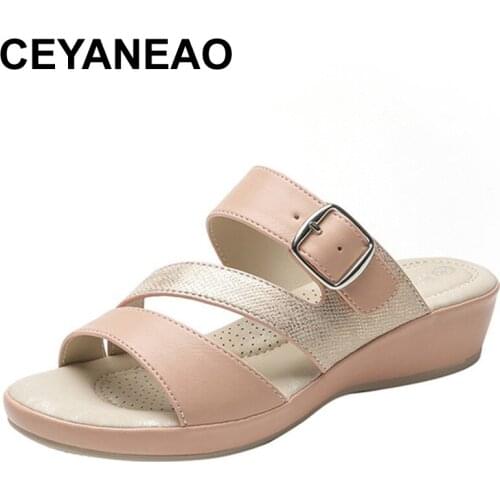 CEYANEAO Women Summer Flat Sandals 2021 Open-Toed Slides Slippers Candy Color Casual Beach Outdoot Female Ladies Jelly Shoes