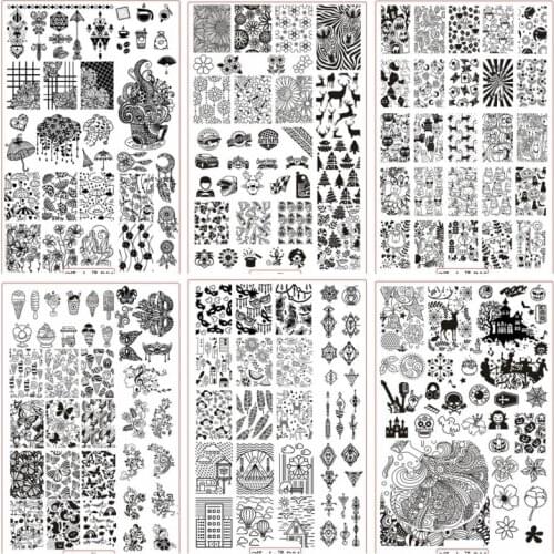 1Pc 9.5*14.5cm Big Stainless Steel Nail Stamping Plates Image Plates Butterfly, Flower DIY Nail Stamping Plates Kadou-D(01-06)