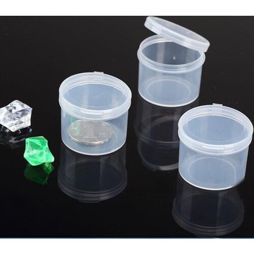 5pcs/pack Transparent Storage Box Small Round Coin Capsules Holders Collecting With Lid Plastic Collection Container Case