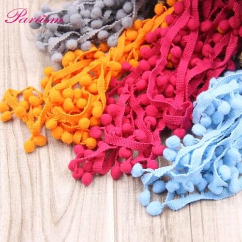 5Yards/Lot Hot Sale 10MM Pom Pom Trim Ball Fringe Ribbon DIY Sewing Accessory Lace 17 Colors For Home Party Decoration