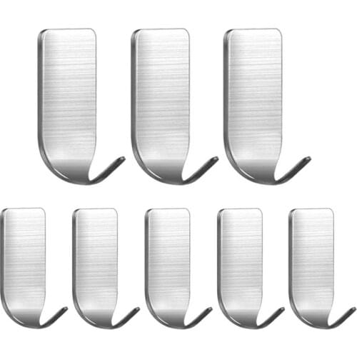 8/16PCS Bathroom Hanger Wall Hooks for Clothes Key Kitchen Rustproof Stainless Steel Towel Holders