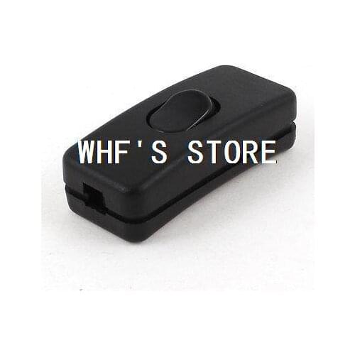 AC 250V 2A Rectangle Black ON OFF Button In Line Cord Switch
