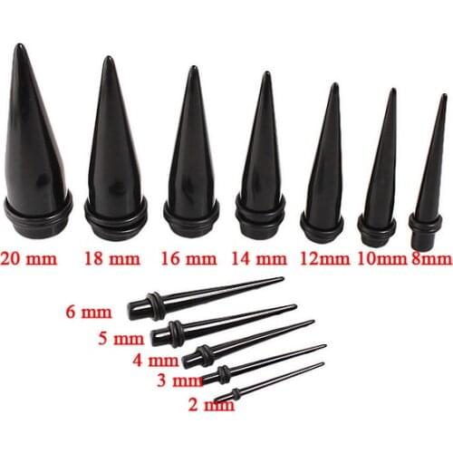 1 pair=2 pieces 1.6-20mm Acrylic Tapers Ear Plugs Gauge Stretching Cone Piercing For Women Men Body Jewelry Punk Style Hot Sale