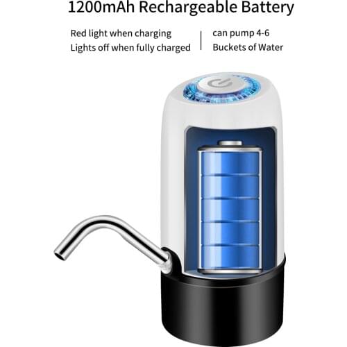 Automatic Electric Water Bottle Pump USB Charging Water Dispenser Pump Bottle Water Pump Switch 5 Gallon Water Jug Tool