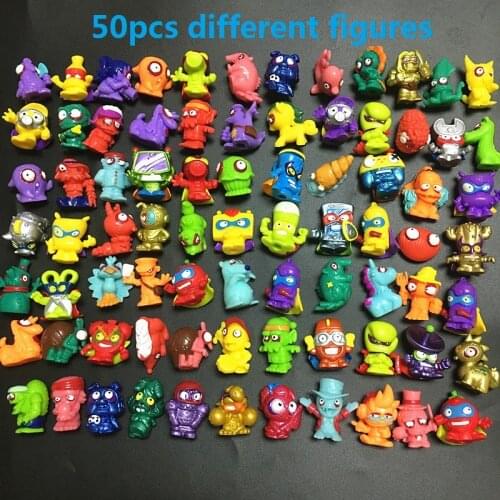 50pcs Original Superzings Rare Gold Kactor Silver Action Figures 3CM Super Zings Collection Toys for Kids Surprise Gift