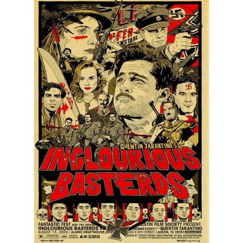 Canvas painting Quentin Tarantino Movie Retro Poster Fiction/Reservoir Dog/Inglourious Basterds Posters Wall Home Room Decortion