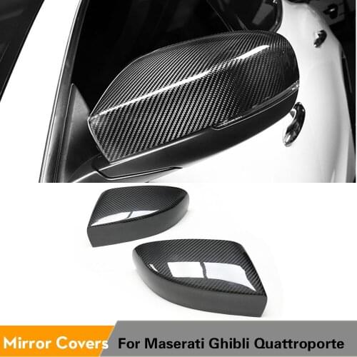 Car Rearview Mirror Covers Caps for Maserati Ghibli Quattroporte 2017 - 2019 Add On Mirror Covers Caps Real Dry Carbon