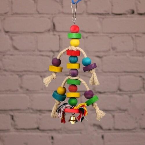 Colorful Parrot Toys Macaw Cage Chew Bird Toys For Parrots Pet Bird Conure Swing