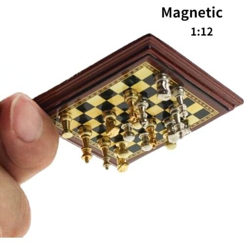 2021 New Product Mini Chess with Magnetic Miniature Food Play Scene Model 1:12
