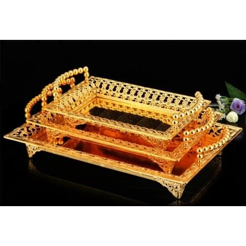 New Storage Tray Fruit Plate Jewelry Display Metal Cake Stand Supplies Wedding Plates Party Tableware Home Table Decor