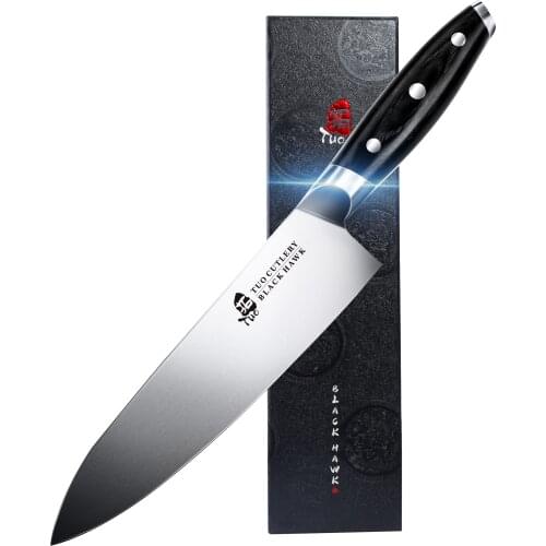 TUO Chef knife - Professional 8 inch Pro Chef Kitchen Knife - High Carbon German Stainless Steel - Meat and Vegetable Knife