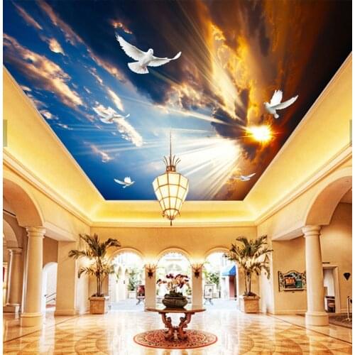 Modern style Large ceiling Papel Mural 8d/3D Pigeon Wallpaper Mural for Living Room Wall paper 8d Photo Mural 3D Wallcoverings