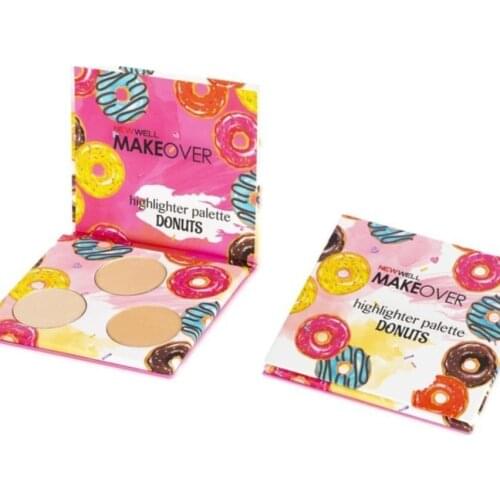 NEWWELL Make Over Highlighter Palette Donuts Cosmetic Skin Baking-Powder Shimmer Glitter Skin 3 Colors Gloss Brightening Powder