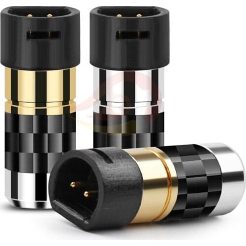 Adapter Jack Earphone 2 Pins Gold Plated Copper Audio Wire Connector For Senhai IE80 IE8 IE8I HiFi Headset Soldering Male Plug
