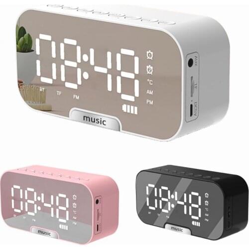 Q5 Portable Household Bluetooth 5.0 Wireless Mini Alarm Clock Speaker Mirror