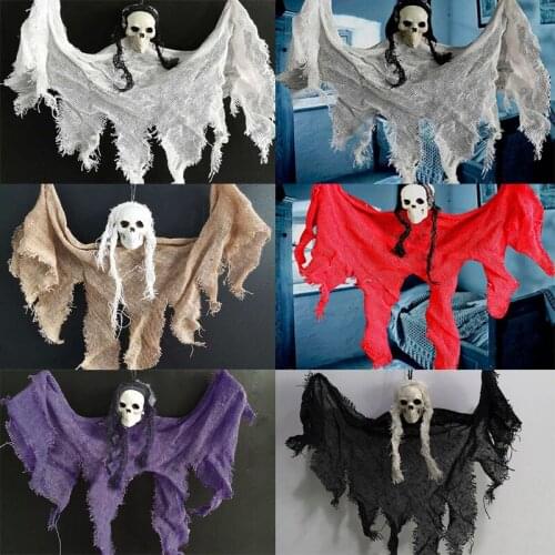 Haunted House Escape Horror Props Ornament Halloween Hanging Skull Head Ghost Halloween Party Decorations for Home Terror Scary