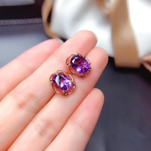 New Arrival Natural Real Amethyst Earring Natural And Real 925 sterling silver Amethyst Earring