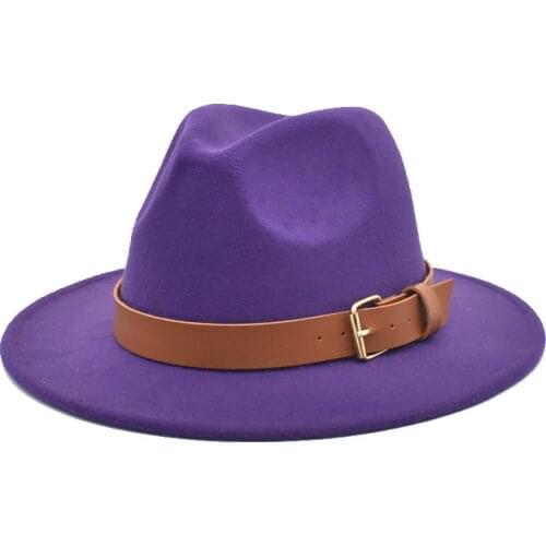 Lanvender fedoras hat leather band felt hat for women jazz hat fedora hat grass green women fedoras donut chain women hats