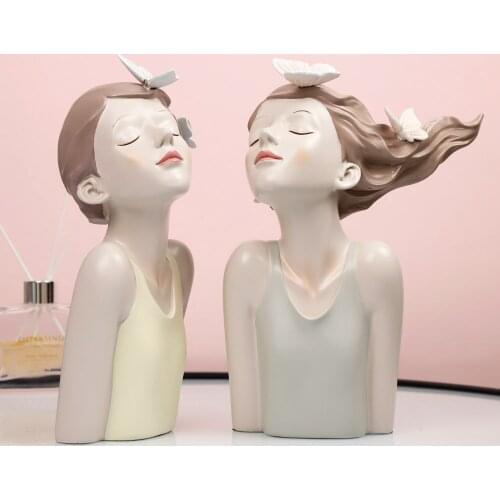 Modern Butterfly Fairy Girl Sculpture Luxury Home Decoration Living Room Bookcase Decoration Character Girl Sculpture