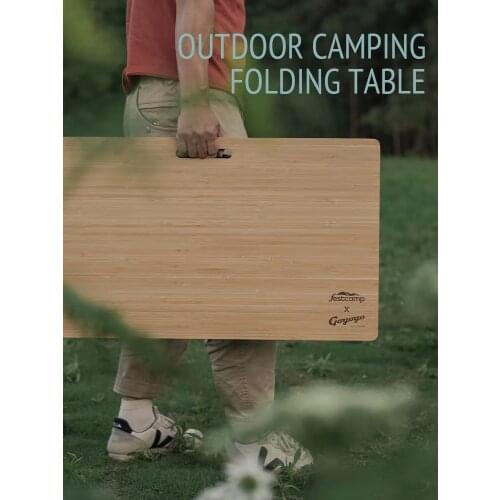 Outdoor Camping Folding Table Bamboo Wood Portable Japan Festcamp Co-branded Picnic Barbecue Self-driving Gogogo Glamping Gear