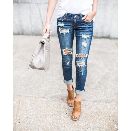 2019 Vintage Pencil Mom Jeans Boyfriend Ripped Jeans For Women Denim Skinny Jeans Woman High Waist Loose Plus Size Female Pants