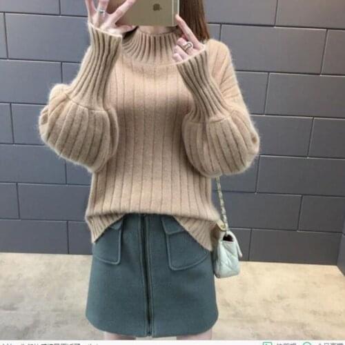 Turtleneck Women 2018 Autumn Winter Warm Knitted Sweater Women Pullovers ribbed sweater Jumper Knit Sweater Female Pull Femme