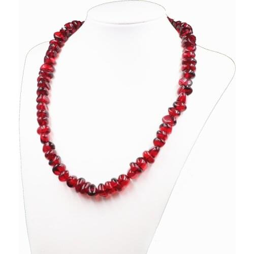 Faux Resin Ambers Necklace Womens Fashion Versatile Irregular Bead String Necklaces High Grade Strand Chain Gifts Jewelry B342