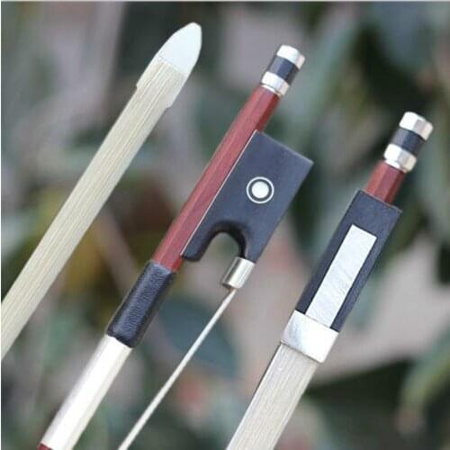 1pcs new Brazilwood 4/4 violin bow nickel silver parts white bow hair