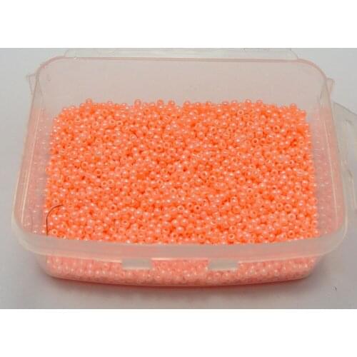 10000 Ceylon Salmon Pink Glass Seed Beads 1.5mm (12/0) + Storage Box