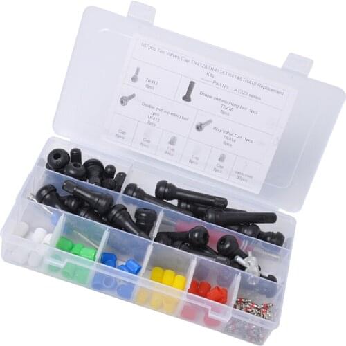 107pcs Tyre Air Valve Cap Tire Valve Core Tire Valve Stem WITH REPAIR TOOL