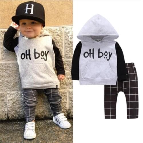 2020 Spring Fall Infant Baby Boys Clothing Sets Long Sleeve Hooded Sweater+Pant 2PCS Toddler Baby boy girl clothes outfits
