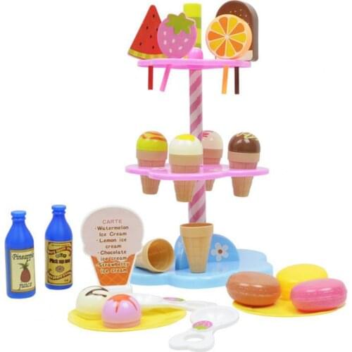 22Pcs/Set Simulation DIY Ice Cream Cupcake Stand Pretend Play Kids Toy Gift