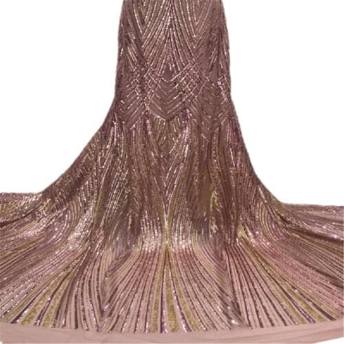 African Lace Fabrics 2021 High Quality Nigerian Lace Fabric With Sequines French Lace Fabric For Party Dress JY-110