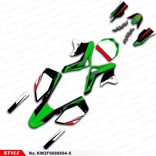Aftermarket Custom Motorcycle Racing Decals Stickers for KX 250F KX 450F 2006 2007 2008 Style No.KW2F0608004-X