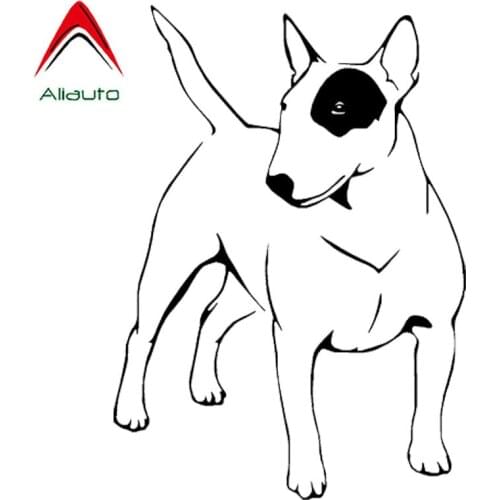 Aliauto Endearing Car Stickers English Bull Terrier Dog Vinyl Reflective Decal Automobile Decoration Black/Silver,16cm*11cm