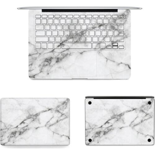 White Marble Laptop Vinyl Decal Top Skin Wrist Pad Sticker for Macbook Air Pro Retina 12" M1 Air 13" 15" A1398 A1465 A1502 A2141