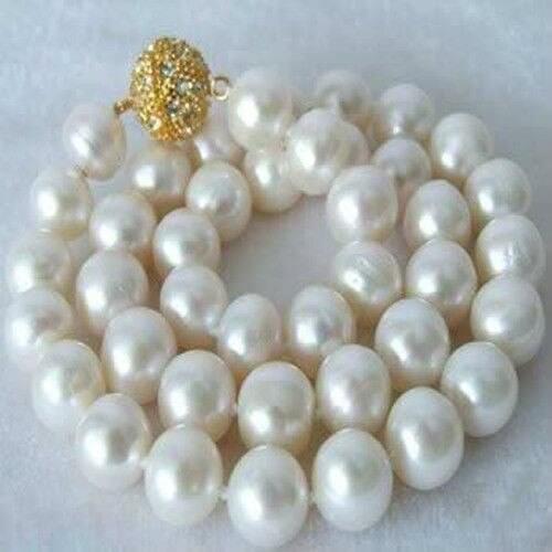 Free shipping! 18inch Huge AA+8-9mm White Shell Pearl Necklace PNS168