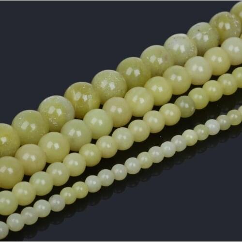 4/6/8/10mm Natural Stone Beads Lemon Beads Round Loose Beads For DIY Bracelet Necklace Jewelry Making Findings