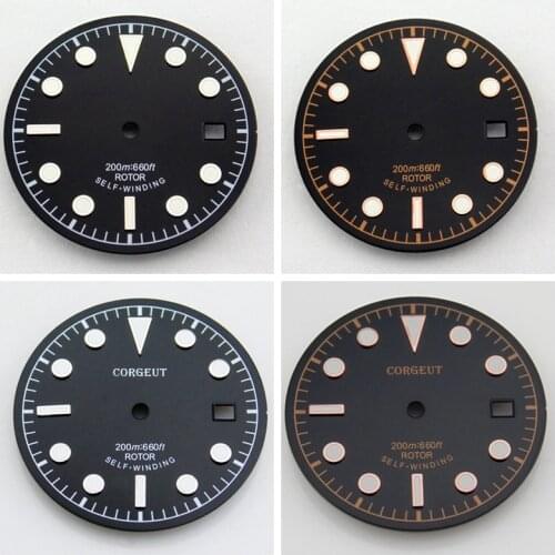 Corgeut 1pcs 30.5mm Black Dial fitETA 2836/2824, Miyota 8205/8215/821A/82series,Mingzhu DG 2813/3804 movement