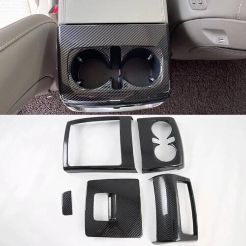 For KIA Carnival 2020-2022 5PCS Car Rear Storage Box Air Conditioner Vent Outlet Cover Trim Carbon Fiber ABS Car Accessories