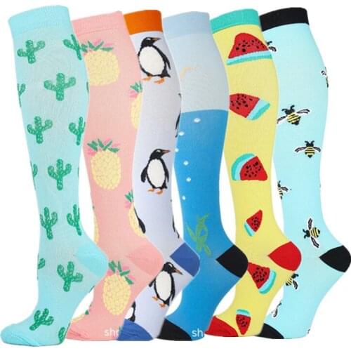 Compression Socks Women Running Sport Socks Knee High Varicose Veins Blood Circulation Pressure Edema Summer Compression Socks