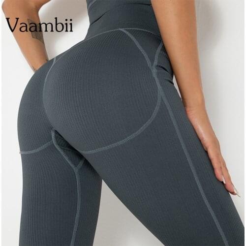 Ribbed Yoga Pants For Women Fitness High-waisted Leggings Tights Seamless Legging Sports Female Nylon Sport Pants Sportswear