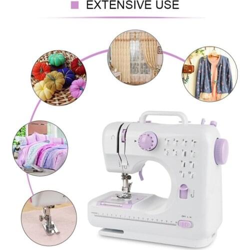 Multifunction Electric Mini Sewing Machine 505 12 Stitches Patterns Clothes Fabrics Sewing Tool HWC
