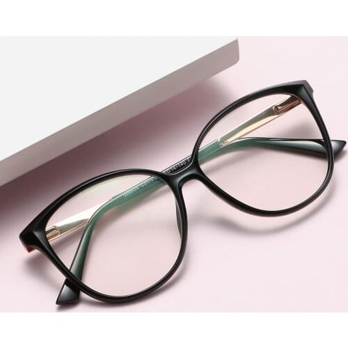 Womens Fashion Computer Glasses Blue Light Blocking Eyeglasses non-Prescription Spectacles Round Oversize TR90 Eyewear Frames
