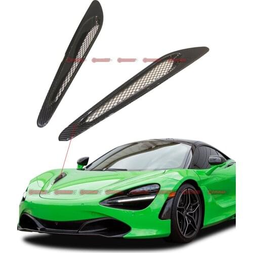 One Pair Dry OEM Carbon Fiber Hood Side Vent Louver Cooling Panel Trim For 2017-2021Mclaren 720S Car Accessories